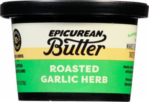 Epicurean Spreadable Roasted Garlic Herb Butter Tub