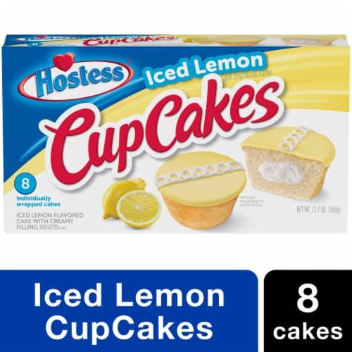 Hostess Iced Lemon Flavored Cupcakes With Other Natural Flavors