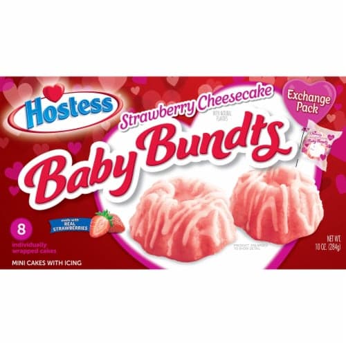 Hostess Baby Bundts Valentines Strawberry Cheesecake