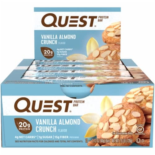 Quest Vanilla Almond Crunch Flavor Protein Bars
