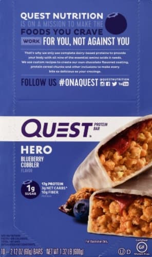 Quest Hero Blueberry Cobbler Protein Bars