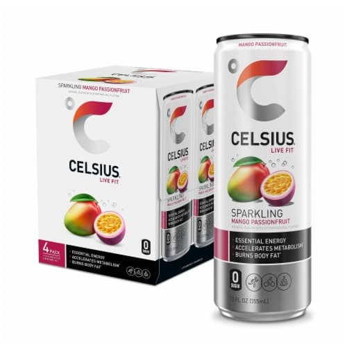 Celsius Energy Drink, Mango Passionfruit, Sparkling