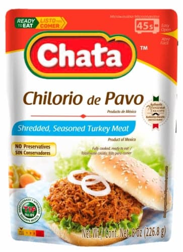 Chata Chilorio De Pavo Shredded, Seasoned Turkey Meat Pouch