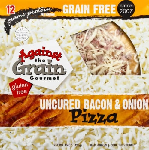 Against The Grain Gourmet Uncured Bacon & Onion Gluten Free  Pizza