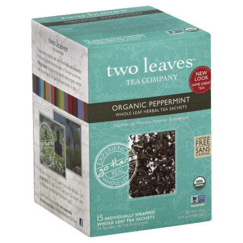 Two Leaves Organic Peppermint Tea Sachets