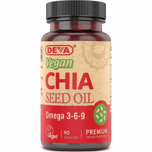 Deva Vegan Chia Seed Oil 1, 90 Vegan Caps