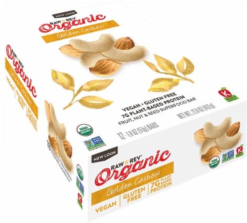 Raw Rev  Organic Fruit Nut Seed Bar   Golden Cashew
