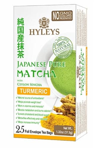 Hyleys Japanese Pure Matcha Tea With Turmeric Ceylon Sencha