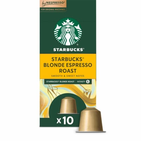 Starbucks Coffee, Ground, Blonde Espresso Roast, Aluminum Capsules
