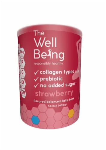 The Wellbeing Strawberry Flavored Collagen Balanced Daily Drink