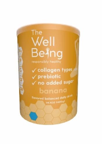 The Wellbeing Banana Flavored Collagen Balanced Daily Drink