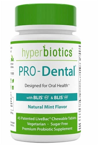 Hyperbiotics Pro-Dental Natural Mint Flavor Probiotics For Oral Health Chewable
