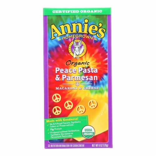 Annie'S Homegrown Macaroni And Cheese - Organic - Peace Pasta And Parmesan