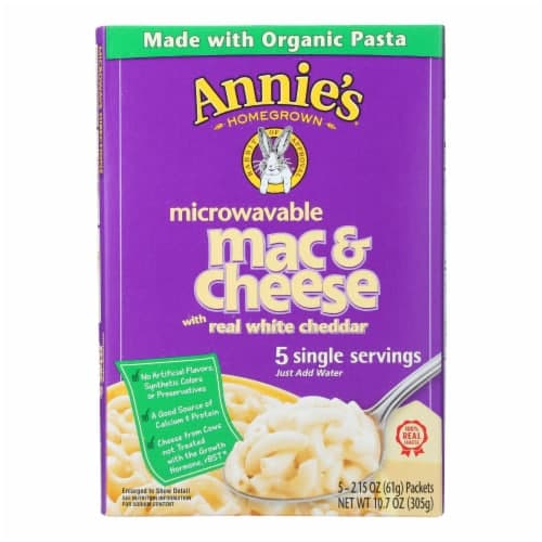 Annie'S Homegrown Microwavable Mac And Cheese With Real White Cheddar