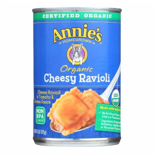Annie'S Homegrown Organic Cheesy Ravioli In Tomato And Cheese Sauce