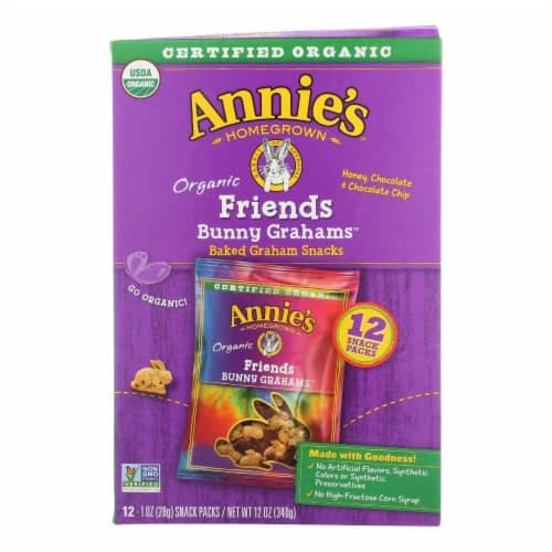 Annie'S Homegrown Snack Pack - Organic - Bunny Grahms - Frd - 12