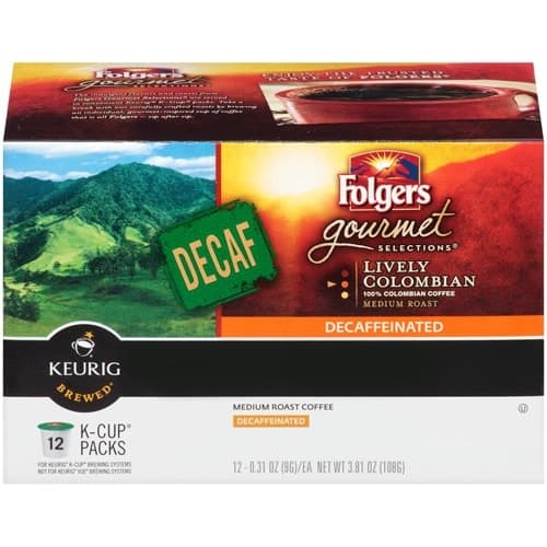 Folgers 100% Colombian Decaffenated Coffee K-Cup Pods Case