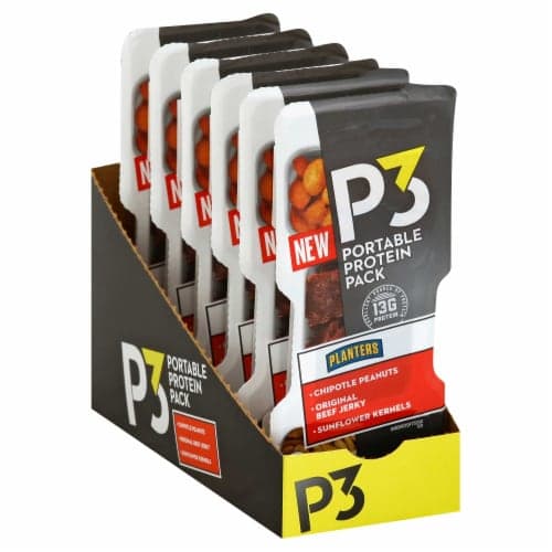 P3 Chipotle Peanuts Beef Jerky Sunflower Kernals Meal Portable Protein