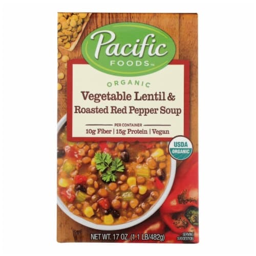 Pacific Foods Organic Vegetable Lentil And Roasted Red Pepper Soup