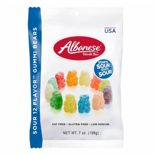 Albanese, Sour 12-Flavor Gummi Bears, Peg Bag