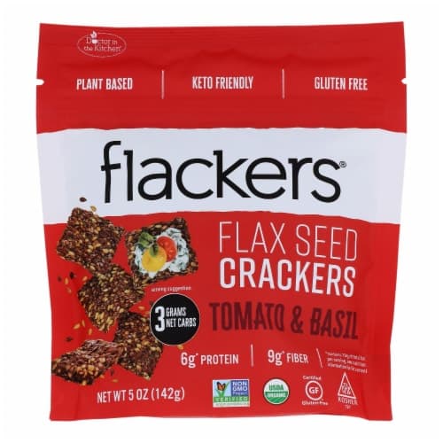 Doctor In The Kitchen - Organic Flax Seed Crackers - Tomato And Basil
