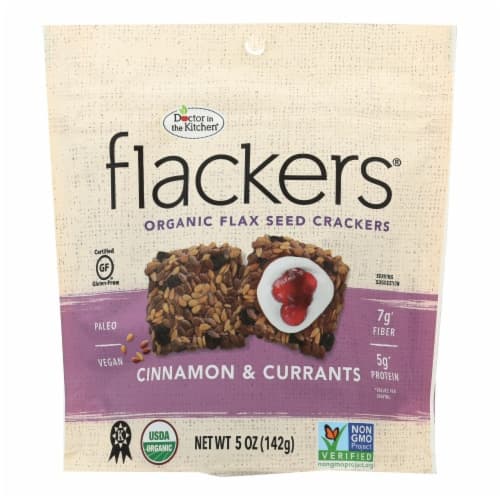 Flackers Organic Cinnamon & Currants Flax Seed Crackers