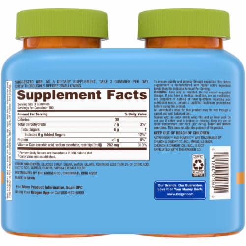 Kroger Orange Vitamin C Gummies