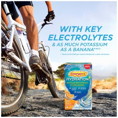 Emergen-C Hydration+ Electrolyte Replenishment Orange Sports Drink Mix