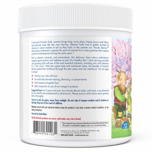 Nordic Naturals Nordic Berries Multivitamins For Adults & Kids - Cherry Berry Flavored