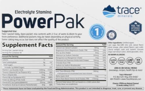 Trace Minerals Electrolyte Stamina Power Pak Orange Blast Dietary Supplement
