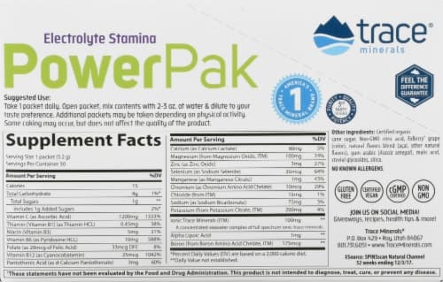Trace Minerals Electrolyte Stamina Power Pak Acai Berry Dietary Supplement