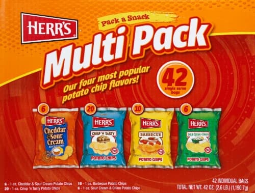 Herr'S Pack A Snack Potato Chip Multi Pack Bags