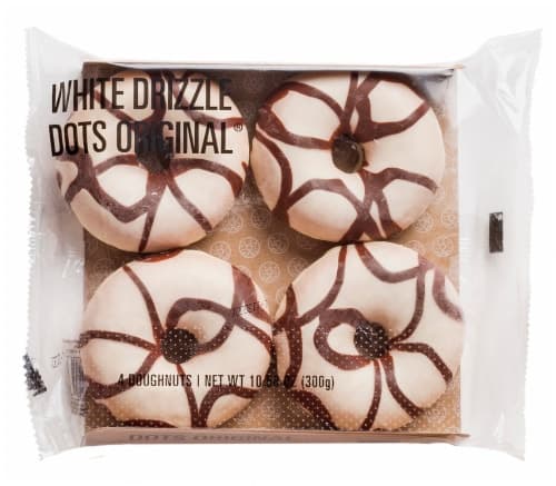 Dots White Drizzle Donuts