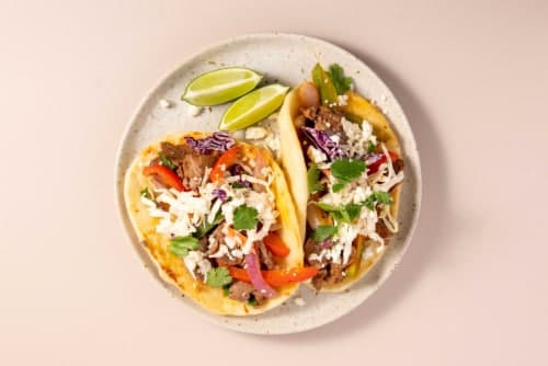 Home Chef Oven Kit Chile-Lime Mexican-Style Steak Wraps With Chipotle Slaw And Queso Fresco