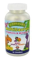 Kal Dinosaurs Multisaurus Children'S Vitamins And Minerals Berry Grape And Orange Chewables