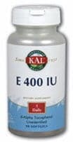 Kal  E-400 D-Alpha Tocopherol Softgels 100 Iu