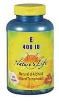 Nature'S Life Vitamin E D-Alpha And Mixed Tocopherols 250 Softgels 400 Iu