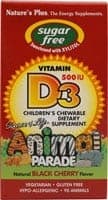 Nature'S Plus Animal Parade Black Cherry Sugar Free Children'S Vitamin D3 Chewable