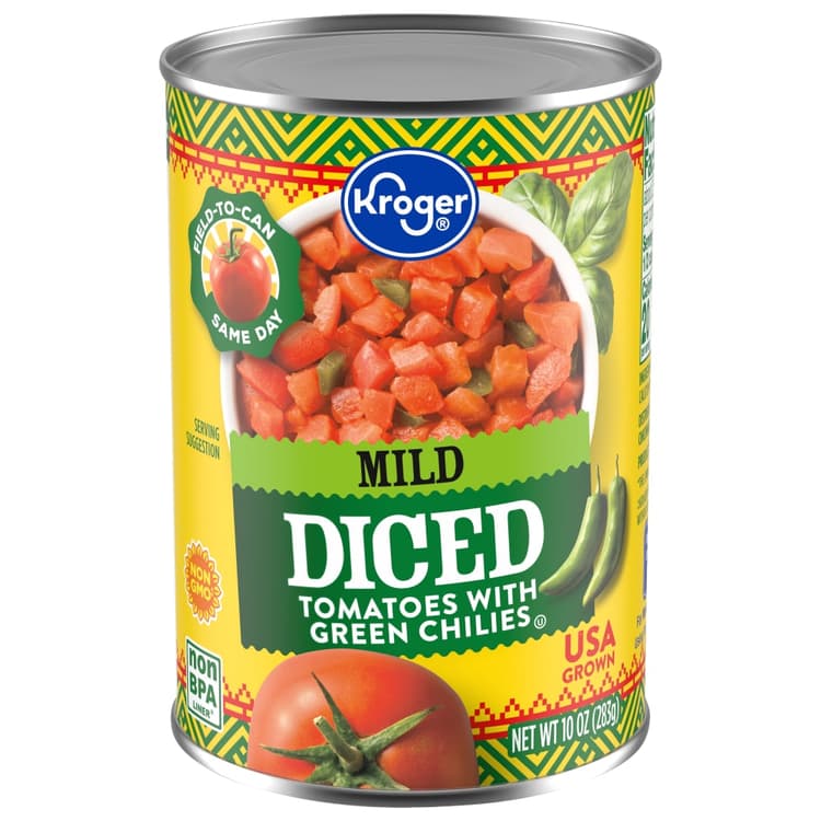 Kroger Mild Diced Tomatoes With Green Chilies