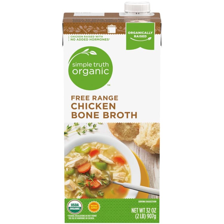 Simple Truth Organic Free Range Bone Broth Carton Chicken