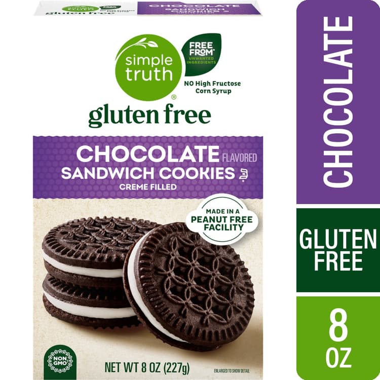 Simple Truth Sandwich Cookies Creme Filled Gluten Free Chocolate