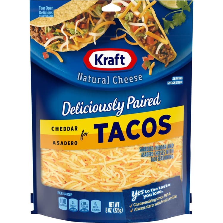 Kraft Deliciously Paired Cheddar & Asadero Cheese For Tacos