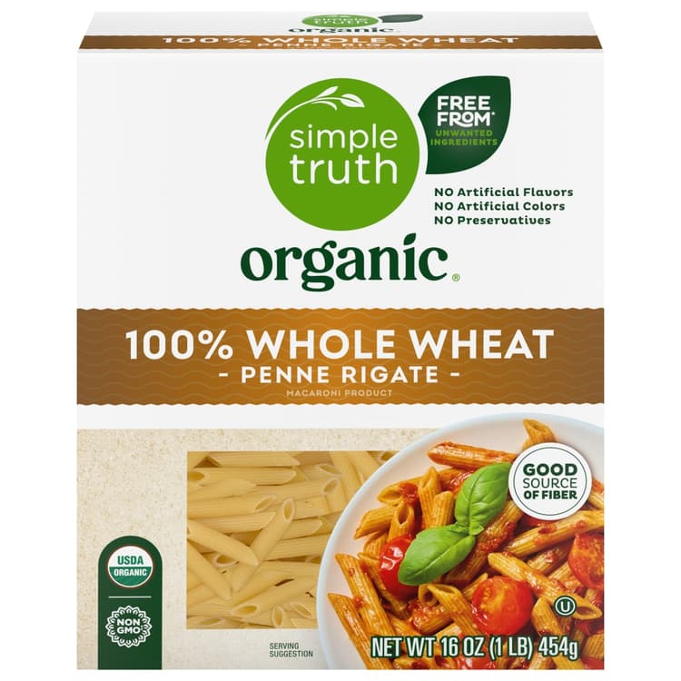 Simple Truth Organic 100% Whole Wheat Penne Rigate Pasta