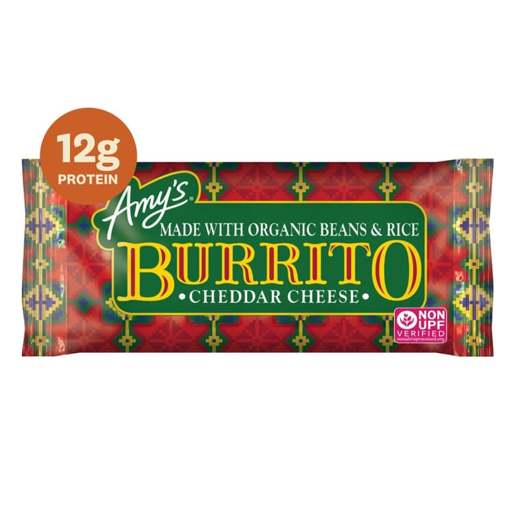 Amy's Kitchen Cheddar Cheese, Bean & Rice Burrito, Non-gmo