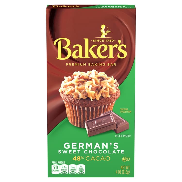 Baker's German's Sweet Chocolate Premium Baking Bar With 48% Cacao Box