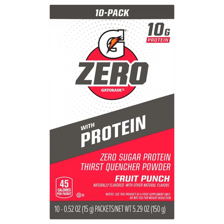 Gatorade Zero Sugar Protein Thirst Quencher Powder Fruit Punch