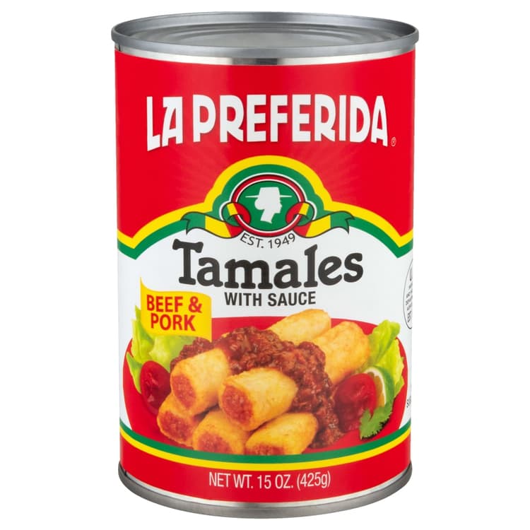 La Preferida Tamales With Sauce Beef & Pork