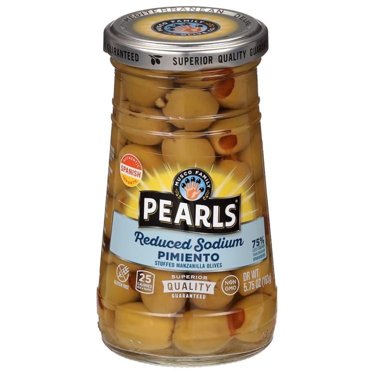 Pearls Manzanilla Olives Pimiento Stuffed Reduced Sodium