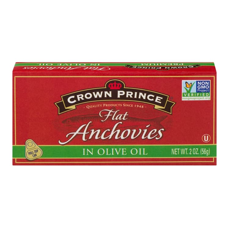 Crown Prince Non-Gmo Flat Anchovies In Olive Oil