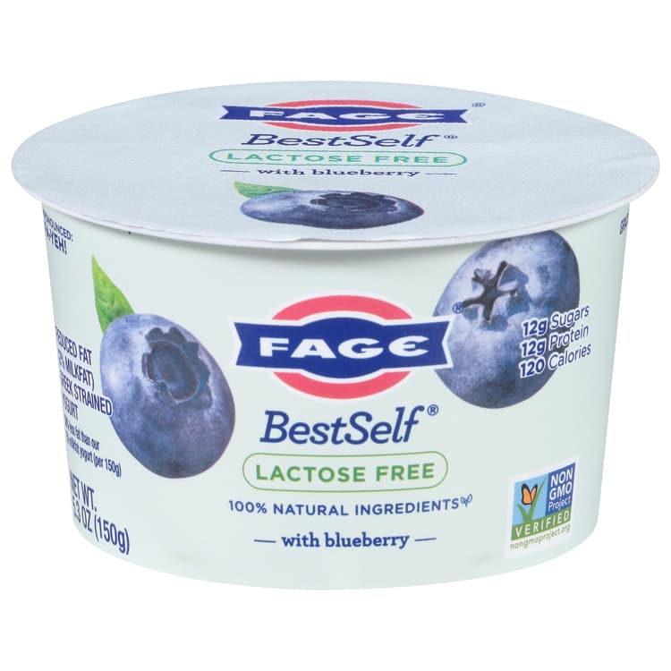 Fage Bestself Lactose Free Reduced Fat Blueberry Strained Greek Yogurt